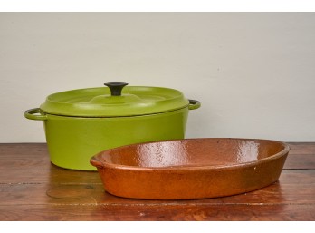 ENAMELED CAST IRON DUTCH OVEN & CASSEROLE