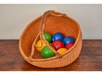 BASKET of BOCCI BALLS MADE in ITALY