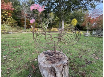 ARTISAN CRAFTED ROOSTER-FORM PLANTER