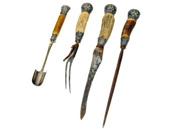 (4) BONE & STERLING HANDLED CUTLERY