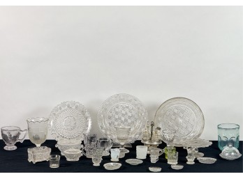 GENEROUS LOT of EARLY AMERICAN PRESSED GLASS