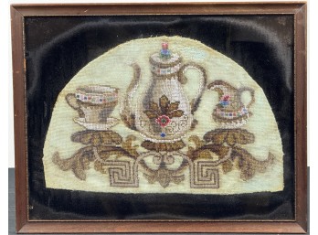 FRAMED VICTORIAN BEADWORK TEA COZY