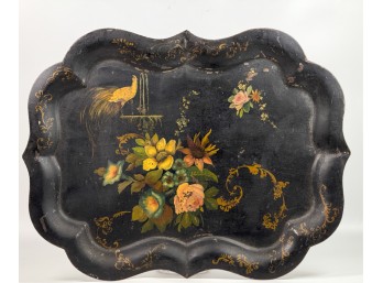 LARGE (19th c) HAND PAINTED TOLE TRAY