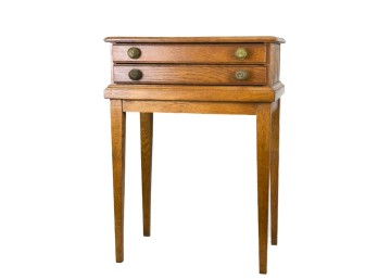 (2) DRAWER OAK SPOOL CABINET ON STAND