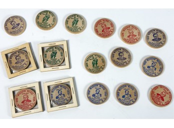 GROUP of VINTAGE WOODEN NICKELS