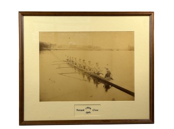 PHOTOGRAPH 1891 HARVARD ROWING CREW ON CHARLES