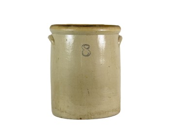 LARGE (8) GALLON STONEWARE CROCK