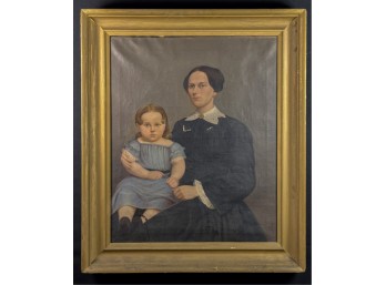(19thc) DOUBLE PORTRAIT 'MOTHER & CHILD'