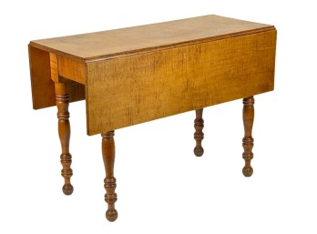 DROP LEAF SHERATON TIGER MAPLE TABLE