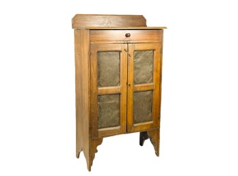 (19thc) PIE SAFE w PIERCED TIN PANELS