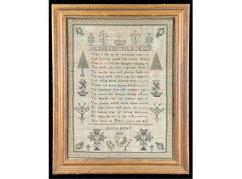 1832 ELIZA BURT SCHOOLGIRL SAMPLER