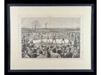 1860 HARPER'S WEEKLY 'HEENAN AND SAYERS' ENGRAVING