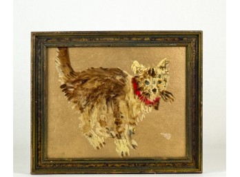 FOLKY REVERSE GLASS 'KITTEN' PAINTING