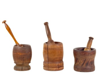 Three (19th c) MORTARS & PESTLES
