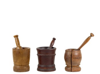 Three (19th c) MORTARS & PESTLES
