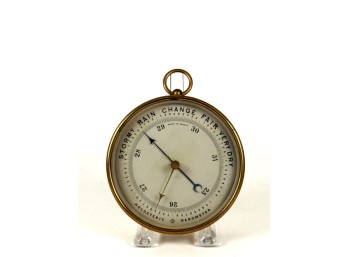EARLY (20th c) PHBN FRENCH BRASS BAROMETER