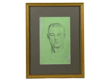 MID CENTURY 'PORTRAIT OF A GENTLEMAN' PENCIL