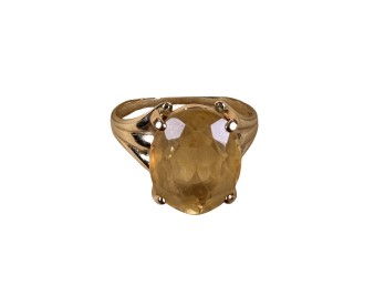 14K GOLD CITRINE COCKTAIL RING