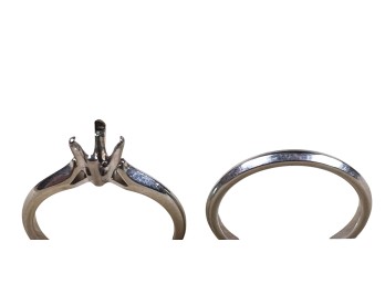 (2) 18K WHITE GOLD JABEL RINGS