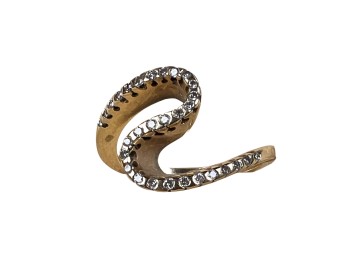 14K GOLD DIAMOND WAVE RING