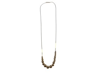 ITALIAN 14K GOLD NECKLACE w/ GRADUATED GOLD BEADS