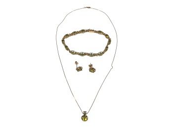 14K GOLD AND PERIDOT JEWELRY SUITE