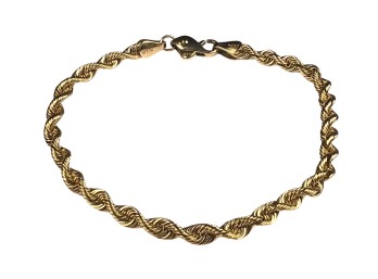 14K GOLD ROPE CHAIN BRACELET