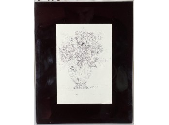 SIGNED PEN and INK STILL LIFE