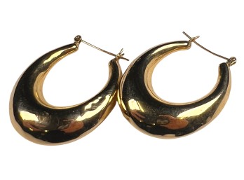 PAIR OF 14K GOLD CHUNKY HOOP EARRINGS