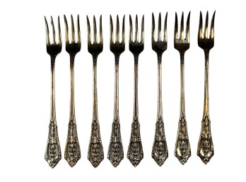 (8) WALLACE STERLING SILVER COCKTAIL FORKS