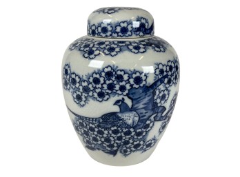 BLUE AND WHITE PORCELAIN GINGER JAR