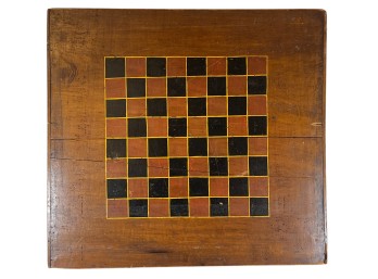 ANTIQUE (2) SIDED HAND PAINTED COUNTRY GAMEBOARD