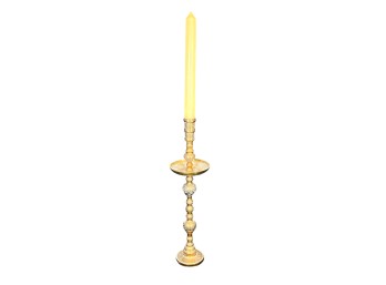 VINTAGE BRASS MOROCCAN BRASS PILLAR CANDLE HOLDER