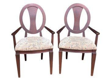 PAIR OF ETHAN ALLEN HORIZONS UPHOLSTERED ARMCHAIRS
