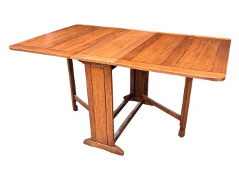 MID CENTURY HARRIS LEBUS OAK DROPLEAF DINING TABLE