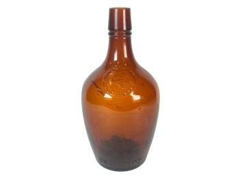 VINTAGE FRANKFORT DISTILLERIES AMBER GLASS BOTTLE