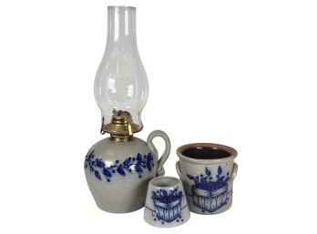 (3) SALMON FALLS SALT GLAZED STONEWARE PIECES