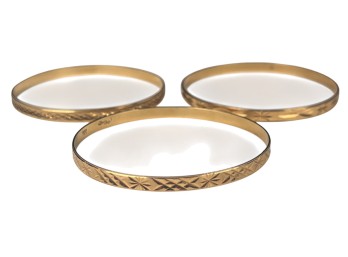 (3) 16-18K GOLD BANGLES w/ ETCHED DESIGN