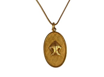 18K GOLD CHAIN AND PENDANT w/ DEITY DESIGN