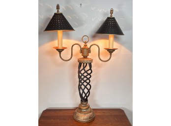 CONTEMPORARY DECORATIVE DOUBLE ARM TABLE LAMP