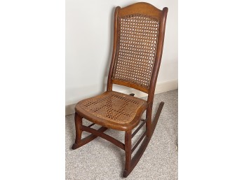 ANTIQUE CANE SEAT ROCKER