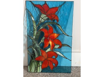 DECORATIVE HANGING LEADED GLASS PANEL