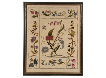 FRAMED CREWEL EMBROIDERY