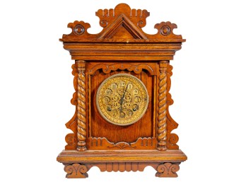 ANSONIA CARVED VICTORIAN MANTEL CLOCK