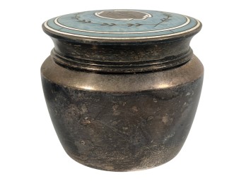 WILLIAM B. KERR STERLING & ENAMEL POWDER JAR