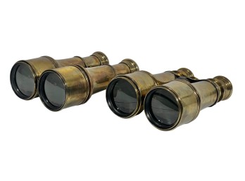 (2) PAIRS of FRENCH ART NOUVEAU BRASS BINOCULARS