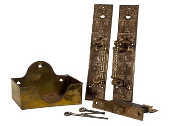 SARGENT & CO. CAST BRASS DOOR PULLS & MORTISE LOCK