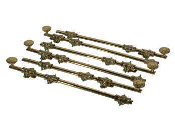 (6) FRENCH VICTORIAN BRASS CREMONE BOLTS