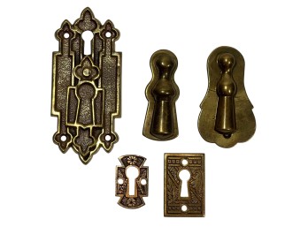 (5) VICTORIAN BRASS ESCUTCHEONS