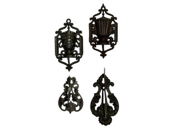 (19th c) CAST IRON MATCH SAFES & RECEIPT SPIKES